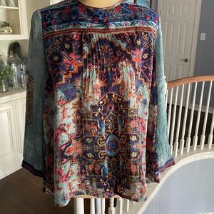 Anthropologie Vineet Bahl floral blouse XS